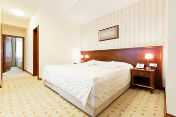 Interior of a hotel bedroom
