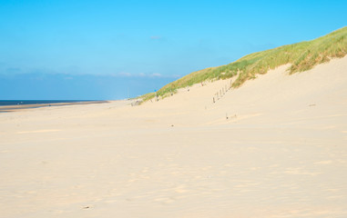 Dunes under a blue sky in autumn