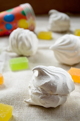 Vanilla marshmallow zephyr and fruit candies