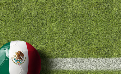 Naklejka premium Mexico Ball in a Soccer field