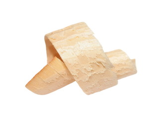 Wood shavings isolated on white background, with clipping path