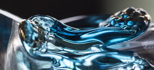 Blue glass decanter detail--macro