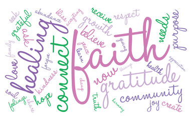 Faith Word Cloud On a White Background. 