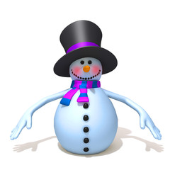 Snowman 3d illustration