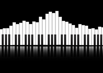 Vector : Piano keyboard equalizer concept background