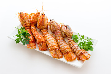 Mantis shrimps tomatoes