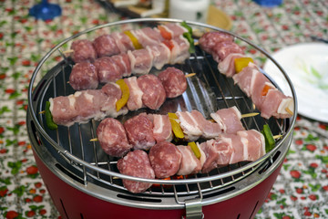 Meet cooked on a spit