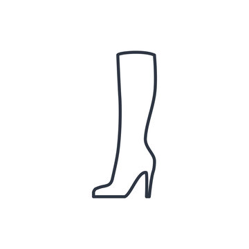 black outline high heel boot clip art preview