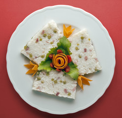 Rice Flan with Ham and Peas