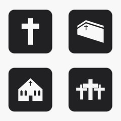 Fototapeta premium Vector modern religion icons set