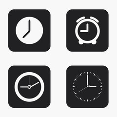 Vector modern clock icons set 