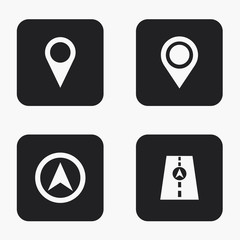 Vector modern map pointer  icons set