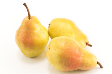 Ripe pears isolated on white