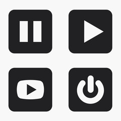 Vector modern play  icons set 