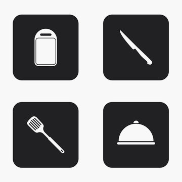 Vector modern kitchen appliances icons set