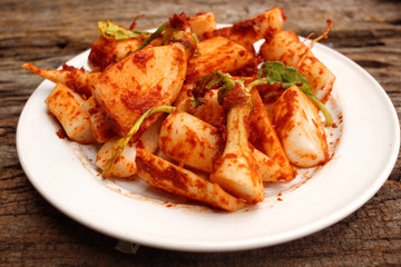 Daikon radishes kimchi korean food