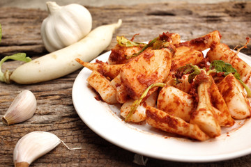 Daikon radishes kimchi korean food