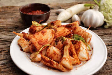 Daikon radishes kimchi korean food