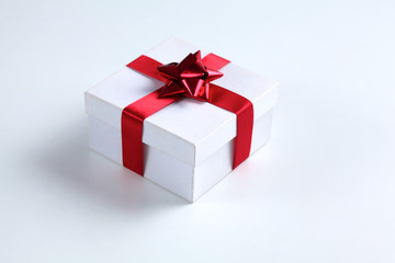 Christmas gift box isolated on a white background