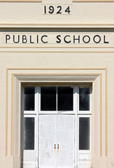 Entrance to a Vintage Public School, circa 1924