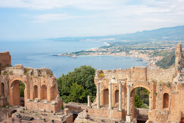 Fototapeta na wymiar Taormina's theater in Sicily