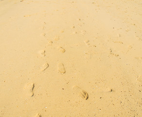 Foot step on sand