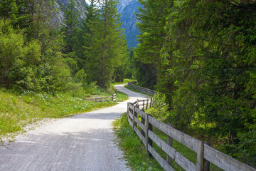 Tourist way in the Dolomites