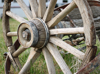 Closeup of a Wagon Wheel