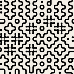 Vector Seamless Black and Wite Geometric Pattern