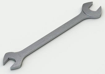 3d Wrench on white background