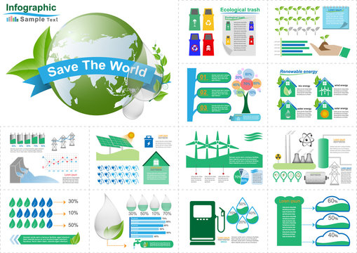 Ecology Infographic Elements Vector Illustration