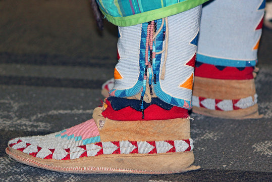 Suede Beaded Native American Moccasins