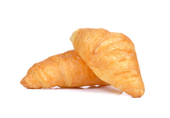 fresh croissant on white background
