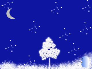Obraz na płótnie Canvas 冬の木と雪だるま