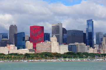 Chicago skyline over Lake Michigan