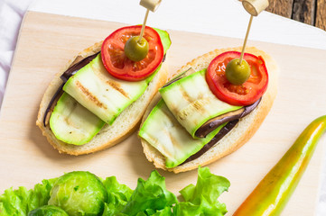 Appetizer with zucchini and eggplant