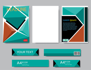 Design cover paper report. Abstract geometric vector template. 