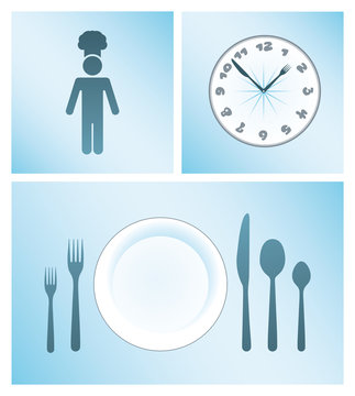 Dinner and Cooking Vector Icon Set