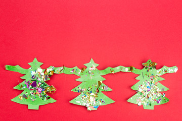 Christmas background with cute fir tree artwork.