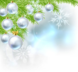 Fototapeta na wymiar Christmas Tree Baubles Background