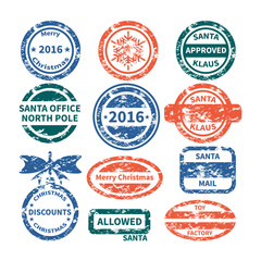 Obraz premium Merry Christmas stamp set