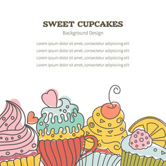 Sweet cupcakes background