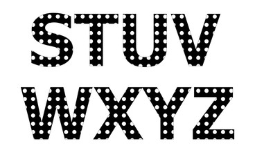 Polka dot pattern on english character
