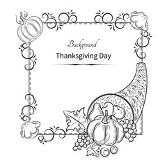 Vintage Thanksgiving Day invitation