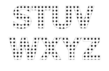 Polka dot pattern on english character
