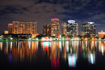 Fototapeta na wymiar Orlando downtown dusk