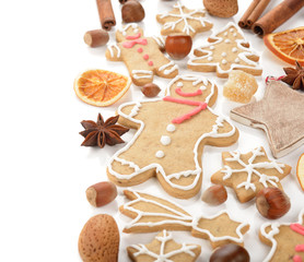 Gingerbread man, nuts and spices