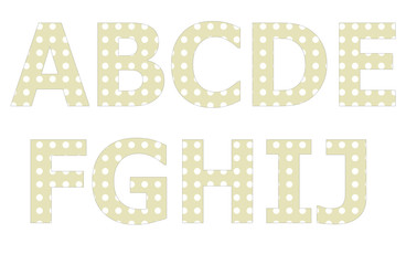 Polka dot pattern on english character
