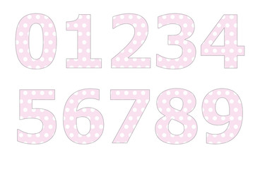 Polka dot pattern on number
