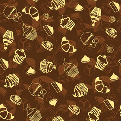 cupcake and cookie for dessert background